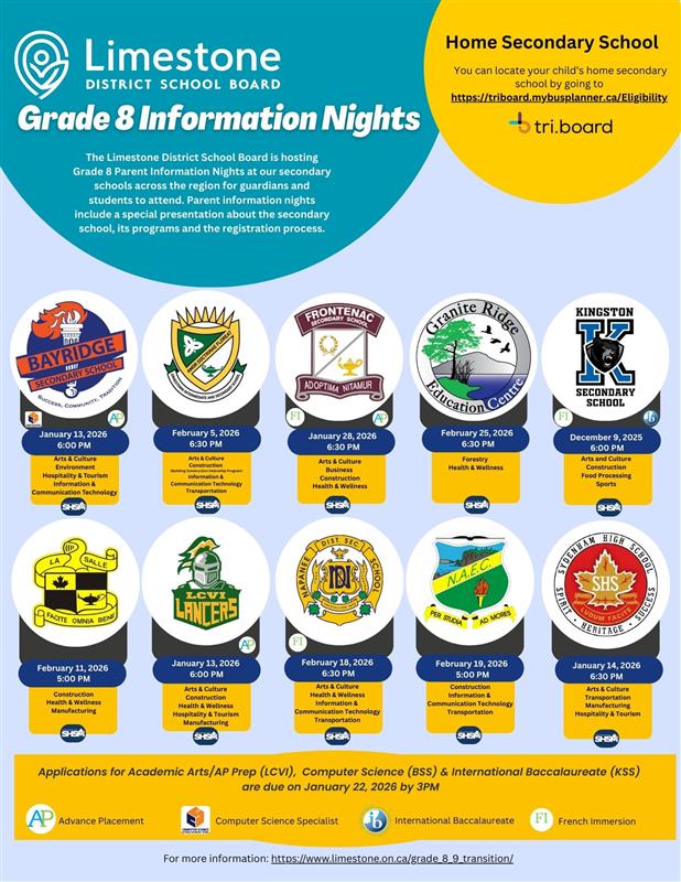 Grade 8 Information Nights 2026