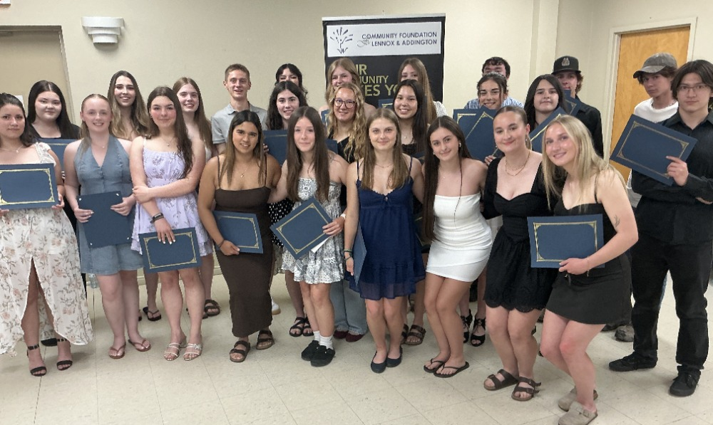 Group of students who were awarded Community Foundation for Lennox and Addington Student Awards 2026