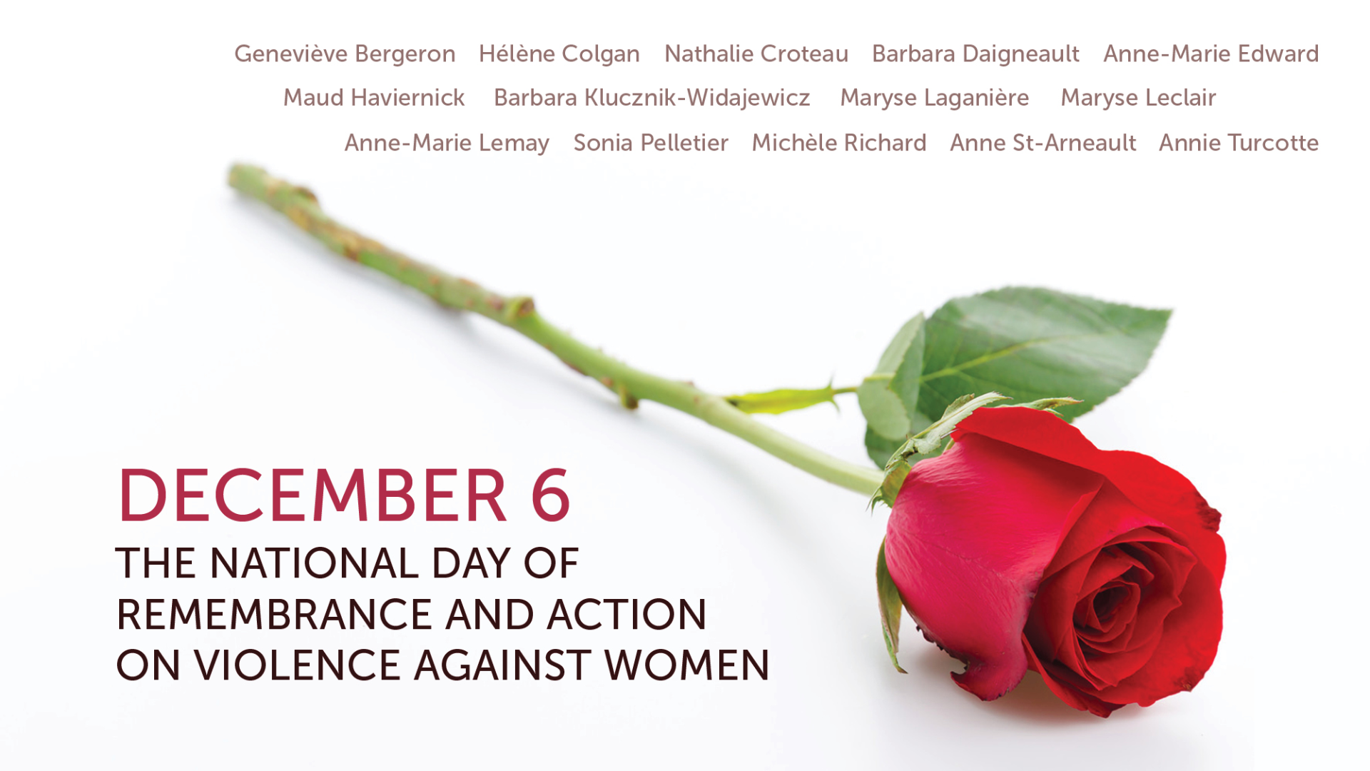 Dec 6 - National Day of Remembrance and Action on Violence Against Women